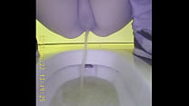 young asian girl go to toilet